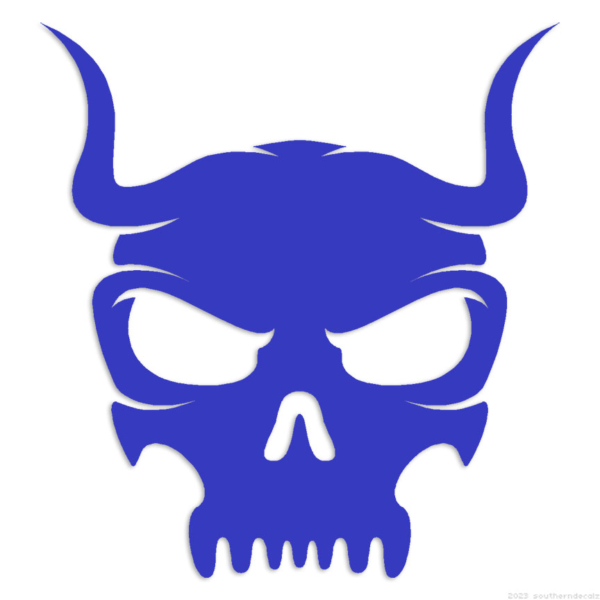 Demon Skull Mask - Decal Sticker - Multiple Colors & Sizes